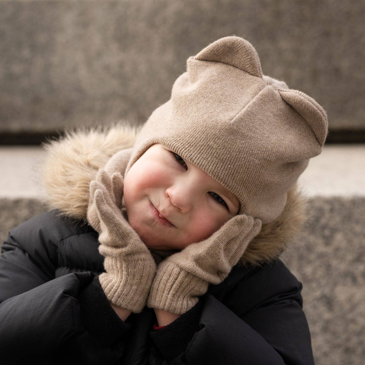 Merino-kit til børn-beige