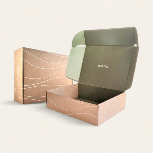 KOSIBOX gift box - white pattern, green inside