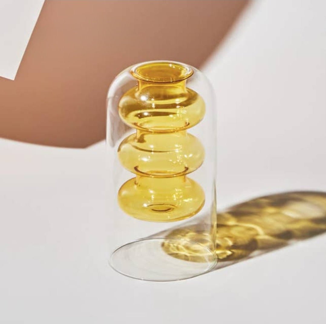 Glass vase - Yellow